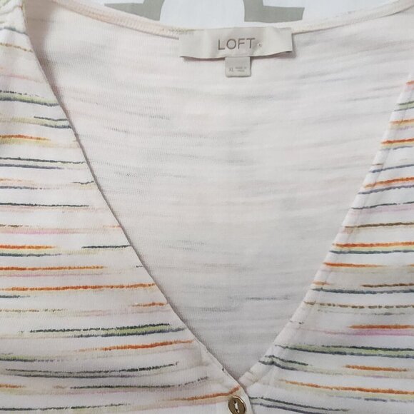 Loft Dress Women's Size XL Multicolor Striped Knit Pullover 100% Cotton - Picture 5 of 5